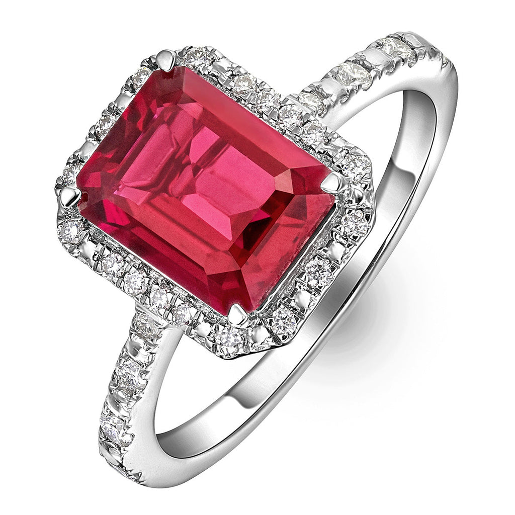 Ruby Peer Cut Ring in Silver