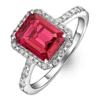 Ruby Peer Cut Ring in Silver