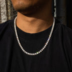 White Tennis Necklace - Sterling Silver 925 Gold Plated