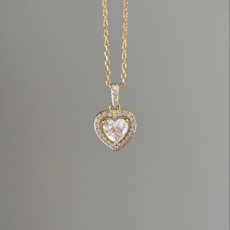 Moissanite Heart Necklace