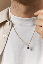 Blue Sapphire Oval Necklace