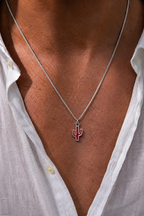 Crimson Cactus Necklace -Pure Sterling Silver 925s