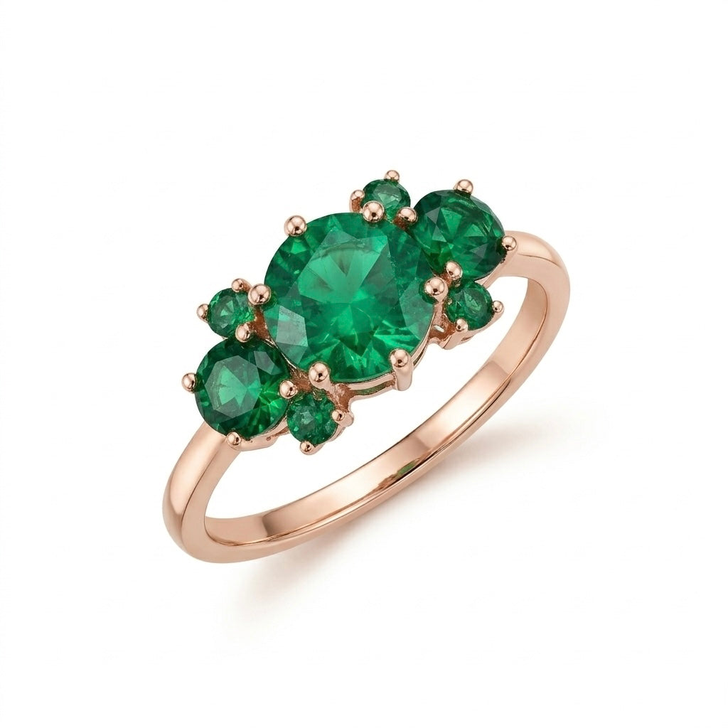 Fancy Emerald Stones Ring