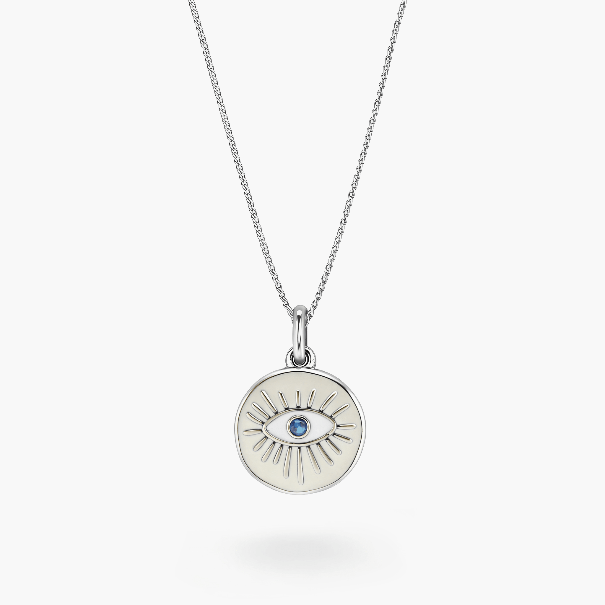 Radiant Eye Necklace -Pure Sterling Silver 925s - 60cm