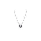 White Zircon Halo Necklace
