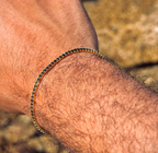 Black Tennis Bracelet Sterling Silver 925s- Gold Plated (1.5mm)
