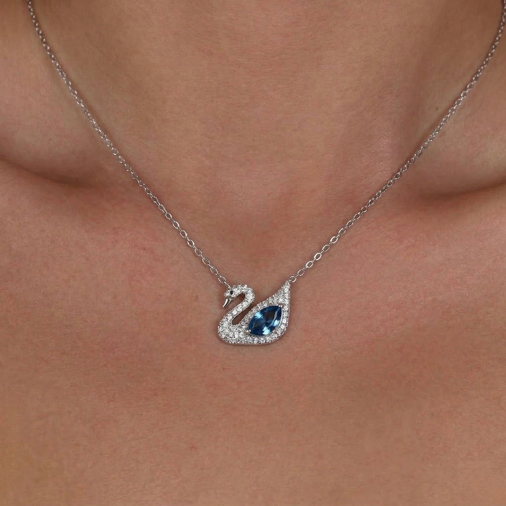 Azure Grace Swan Necklace