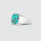 Blue Turquoise Stone Octagon Ring
