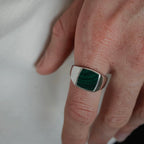 Green Malachite Ring - S925 Sterling Silver