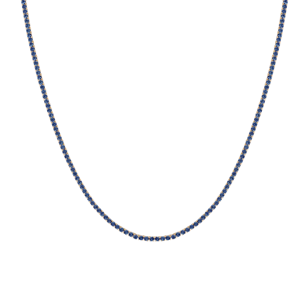 BLUE SAPPHIRE TENNIS NECKLACE