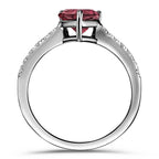 Ruby Pear Cut Ring in Silver