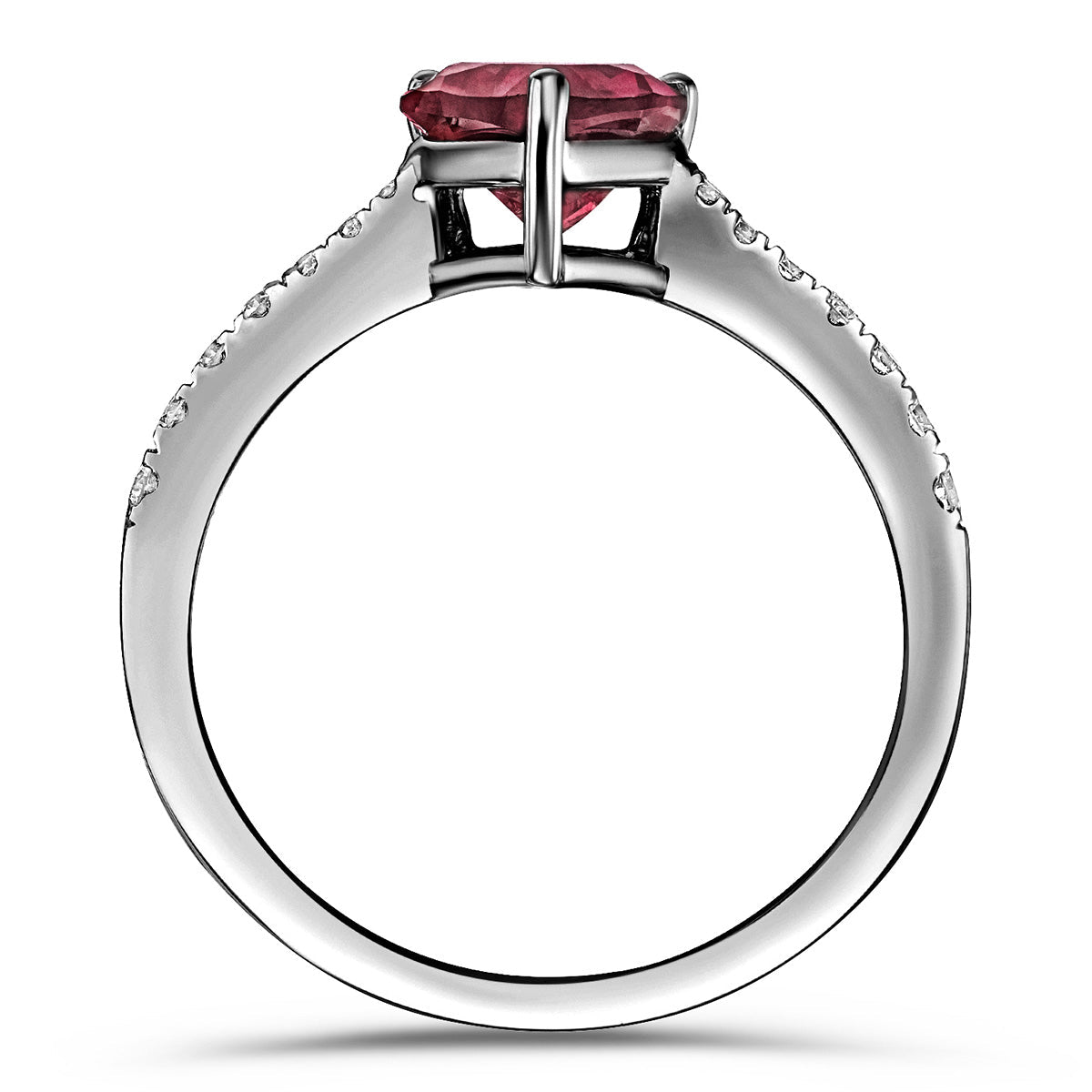 Ruby Pear Cut Ring in Silver
