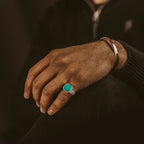 Blue Turquoise Stone Octagon Ring