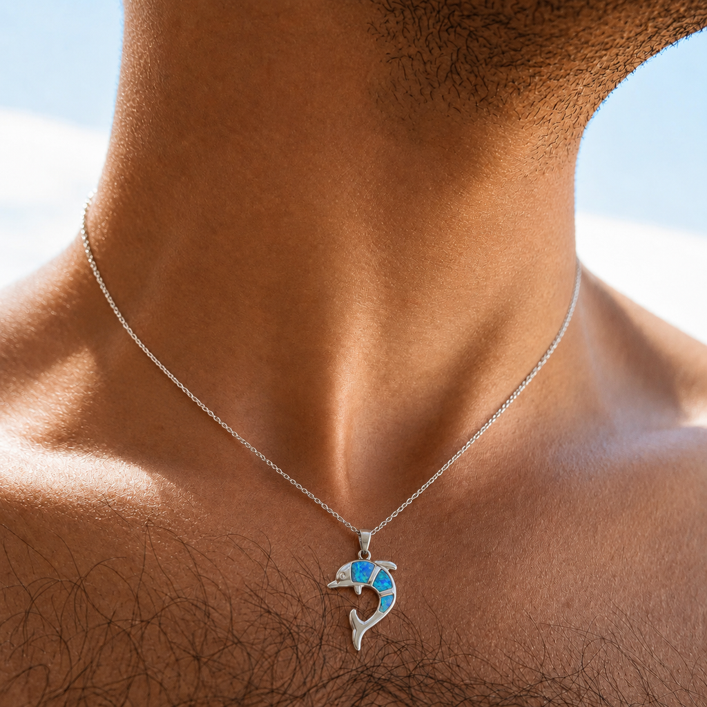 Ocean Dolphin Necklace -Pure Sterling Silver 925s - 55cm