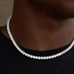 White Tennis Necklace - Sterling Silver 925