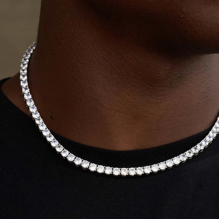 White Tennis Necklace - Sterling Silver 925