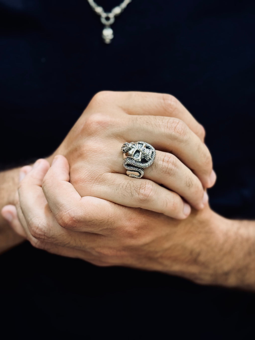 Cobra Skull Ring - S925 Sterling Silver