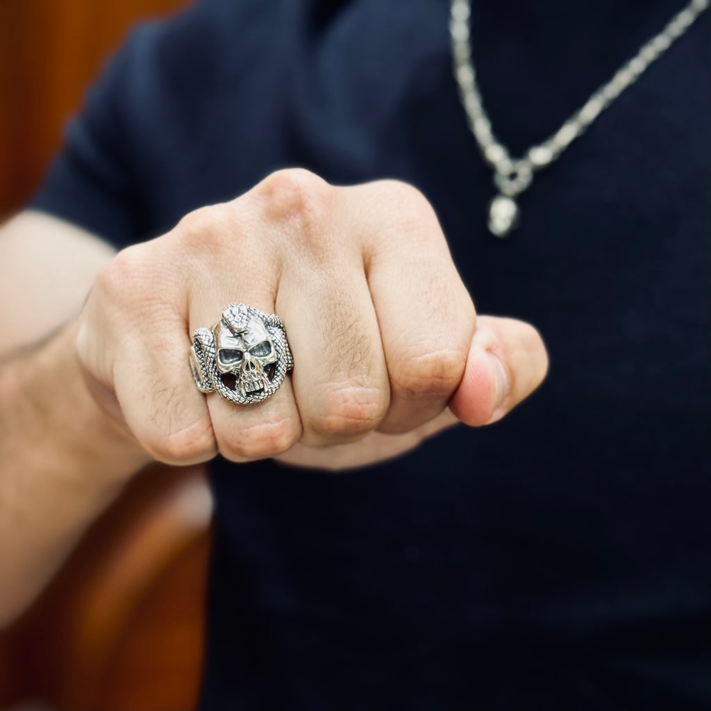 Cobra Skull Ring - S925 Sterling Silver