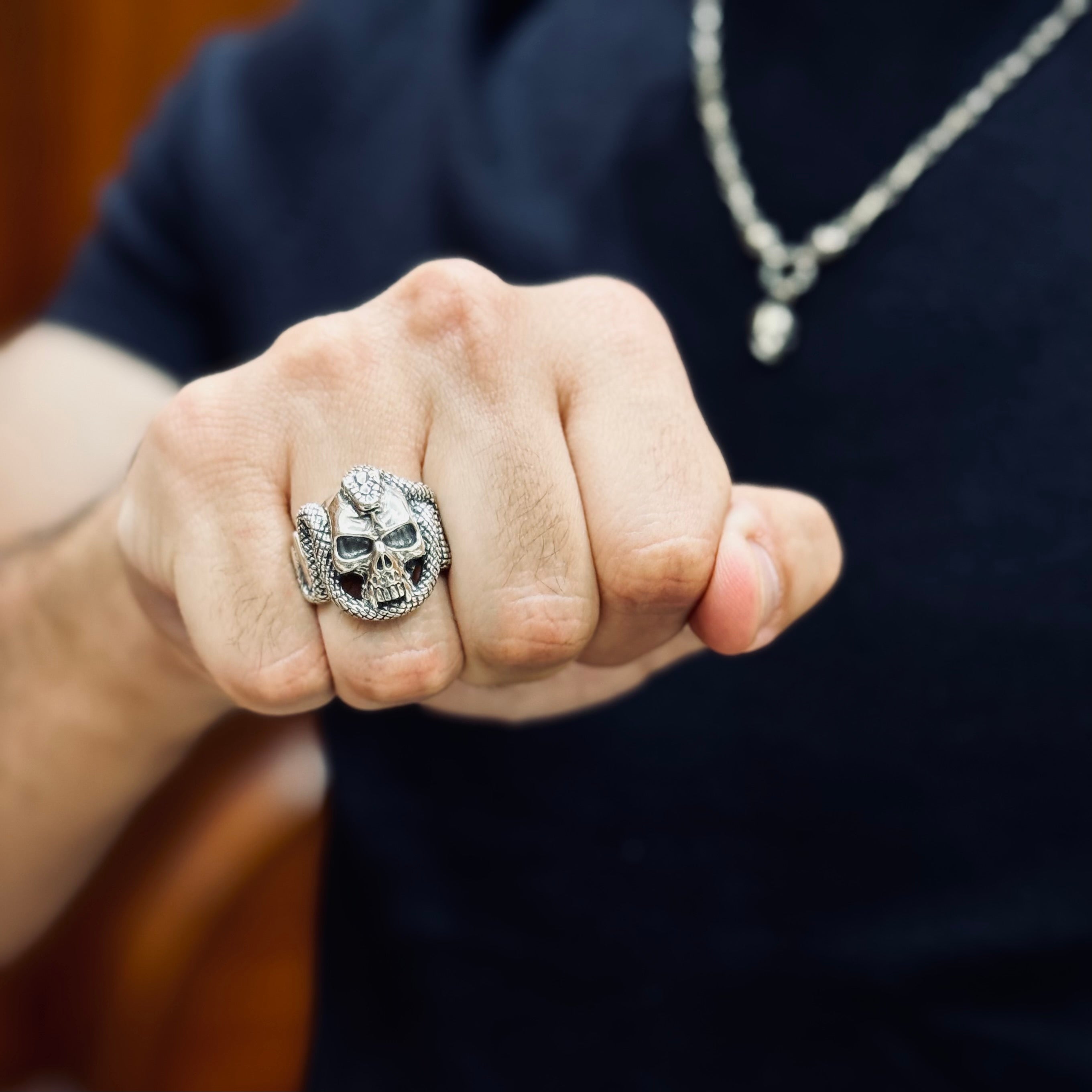Cobra Skull Ring - S925 Sterling Silver