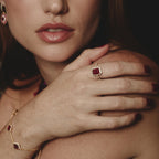 Ruby Peer Cut Ring in Gold