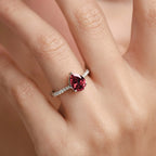 Ruby Pear Cut Ring in Silver