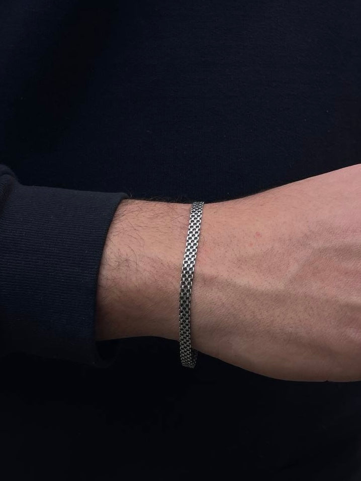 Midnight Mesh Bracelet - S925 Sterling Silver