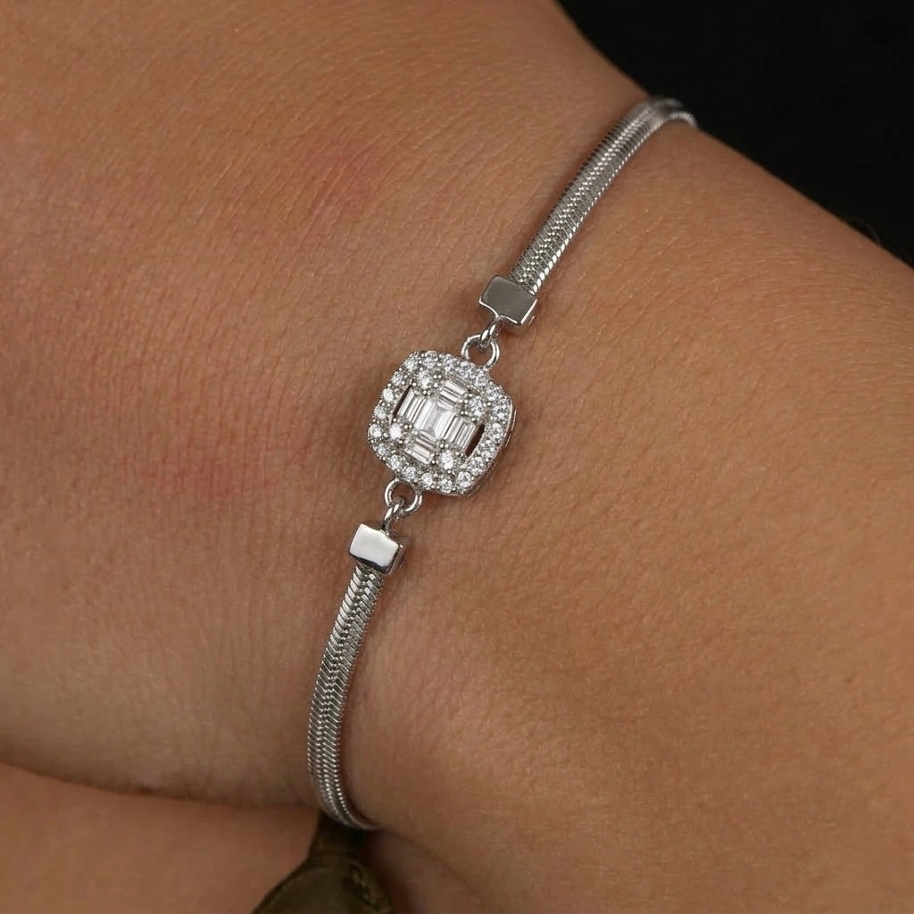 Modern Halo Snake Bracelet