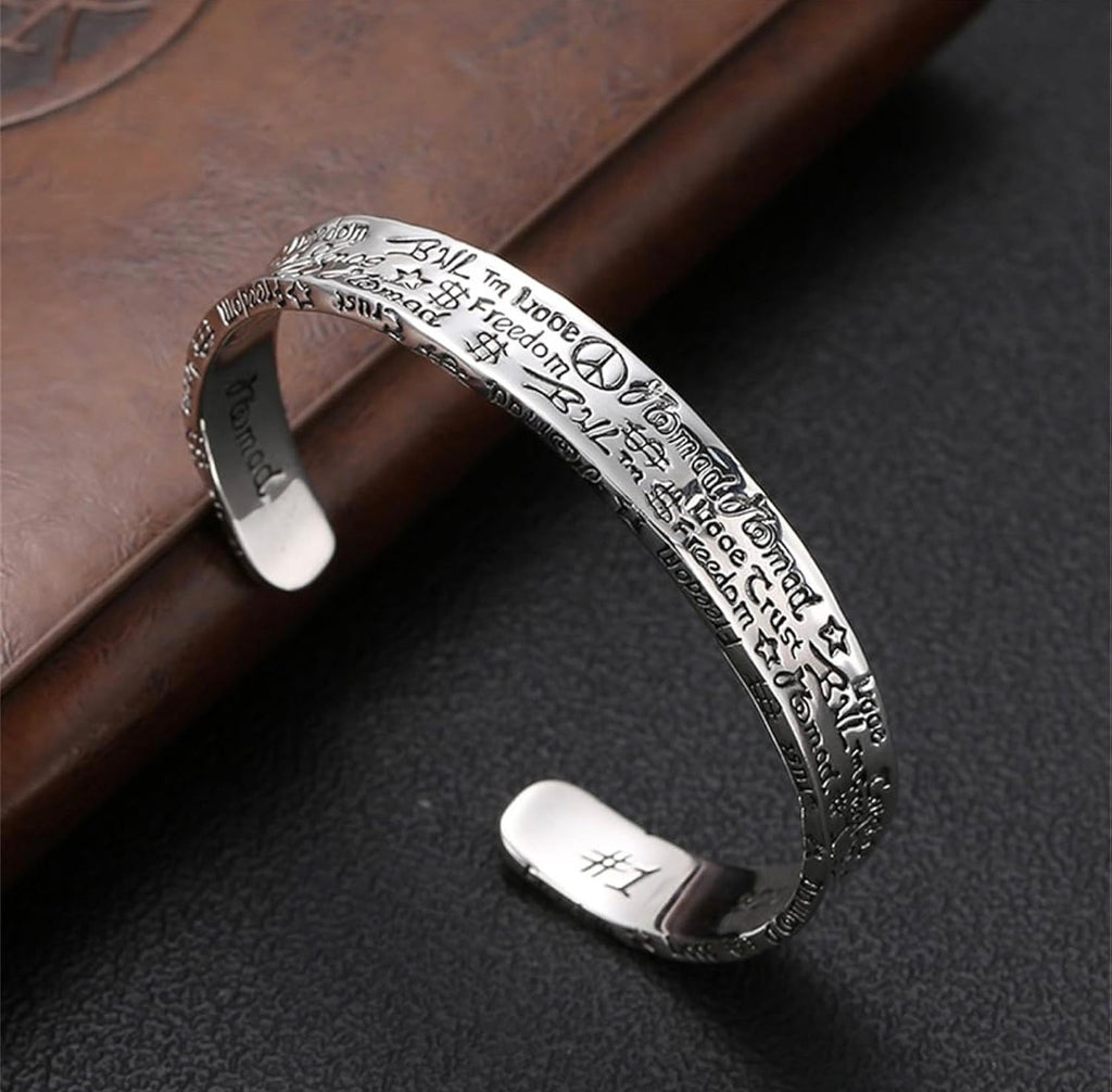 XIYANIKE Vintage Luxury Graffiti Cuff Bracelet