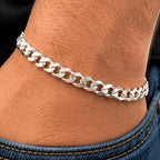 Cut Grommet Bracelet for Men's Sterling Silver 925s(20cm)