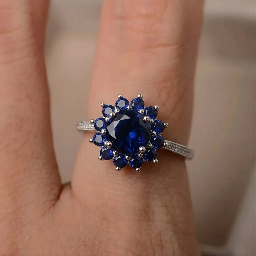 Art Deco Blue Sapphire Ring
