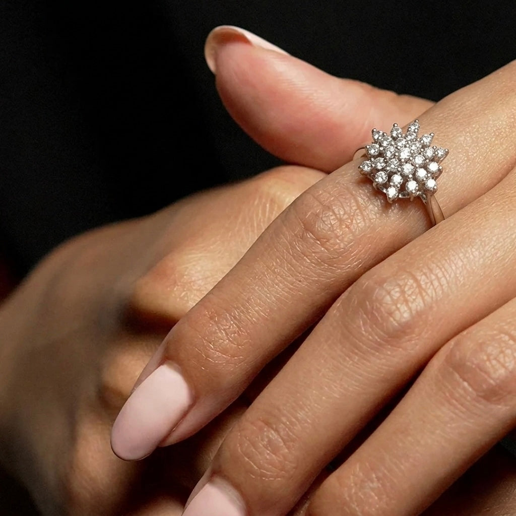 Frosty Glow Zircon Ring