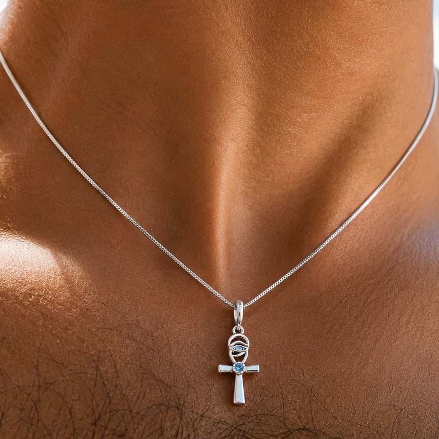 Ankh Cross Necklace -Pure Sterling Silver 925s - 60cm
