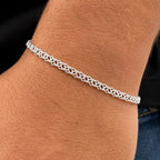 Infinity Line Bracelet for Men's Sterling Silver 925s(20cm)