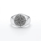 Black Compass Ring - S925 Sterling Silver
