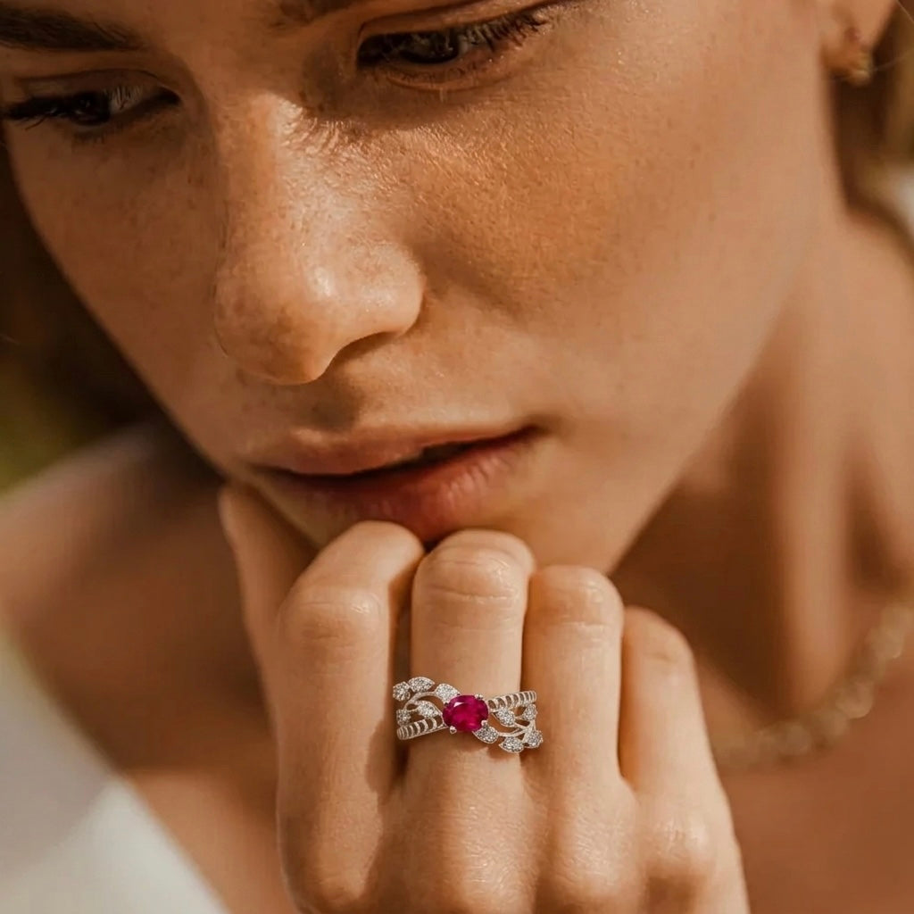 Ruby Petals Ring