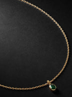 Emerald Oval Necklace Gold Plated 24K