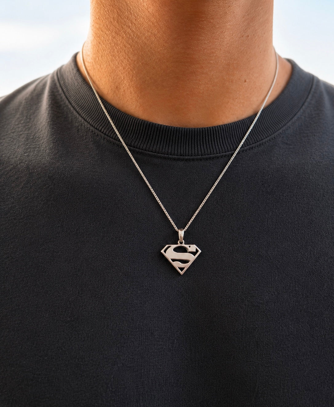 SuperMan Necklace -Pure Sterling Silver 925s
