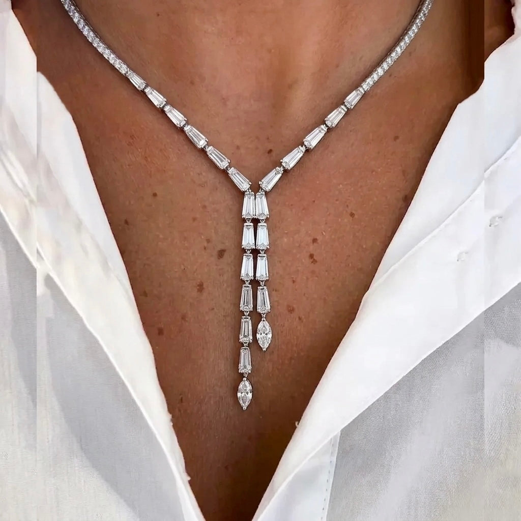 Juliet Lariat Tennis Necklace
