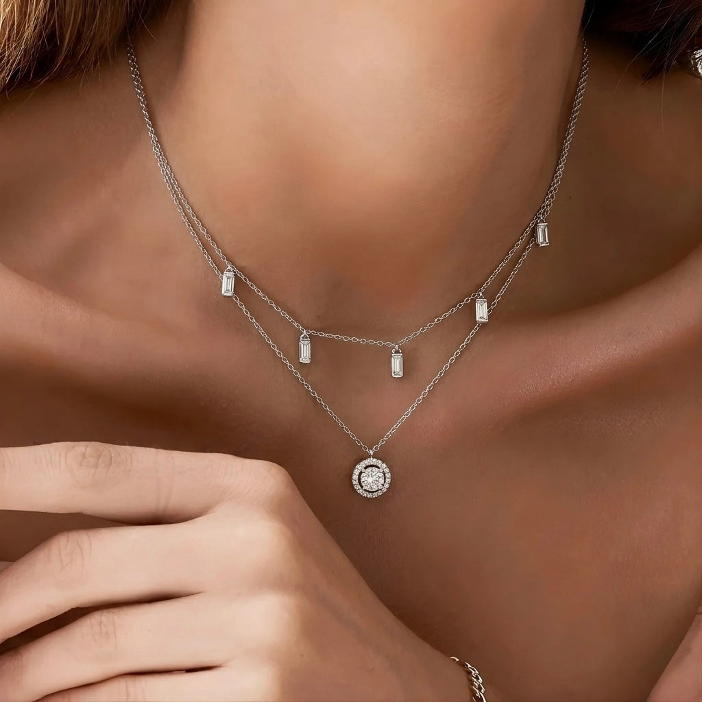 Glow Up Zircon Layered Necklace