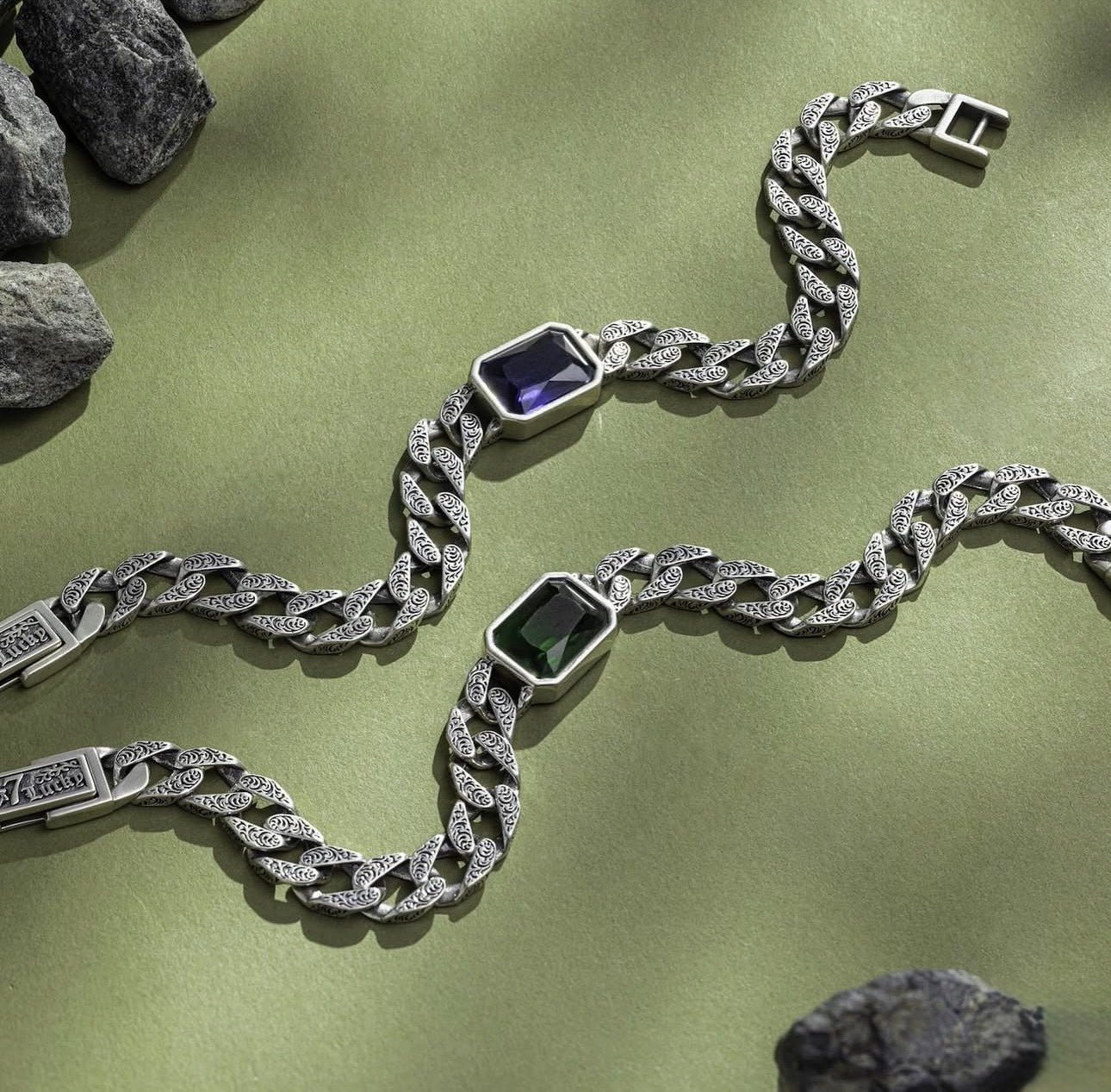 Blue ocean - Sapphire Clasp Silver Bracelet