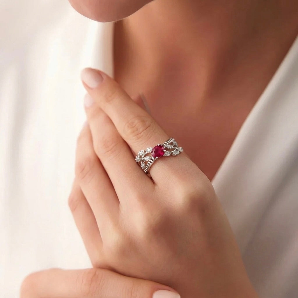 Ruby Petals Ring
