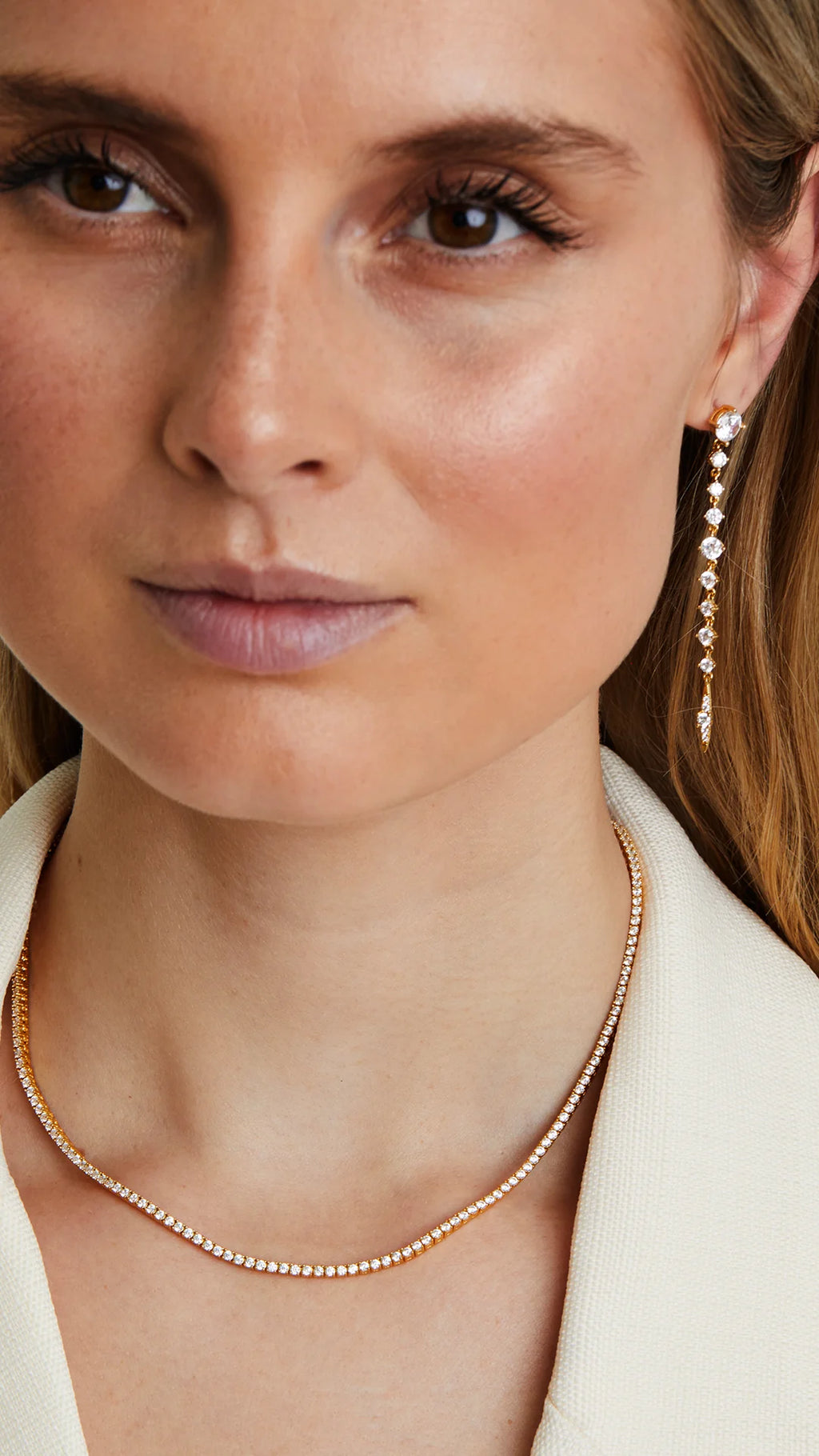 LEXI TENNIS NECKLACE 3mm GOLD PLATED