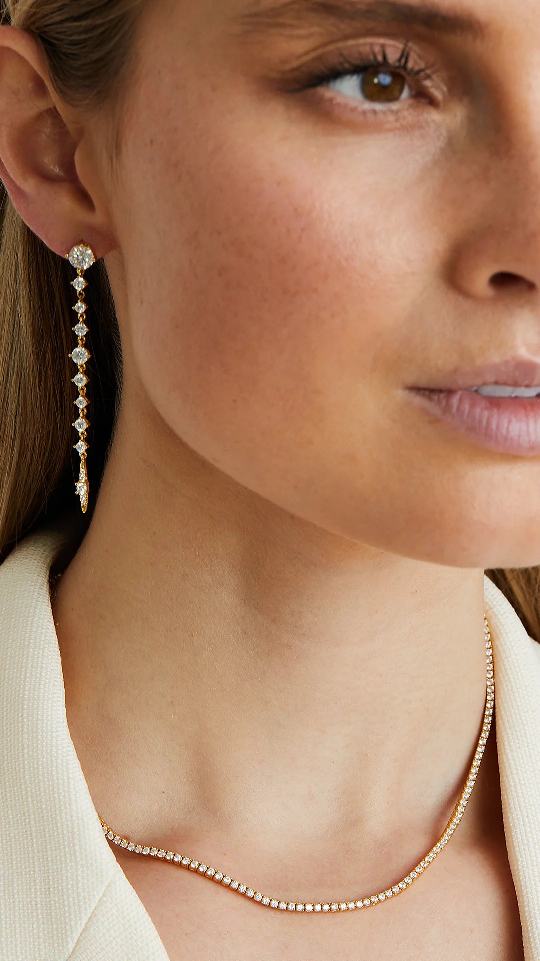 LEXI TENNIS NECKLACE 3mm GOLD PLATED