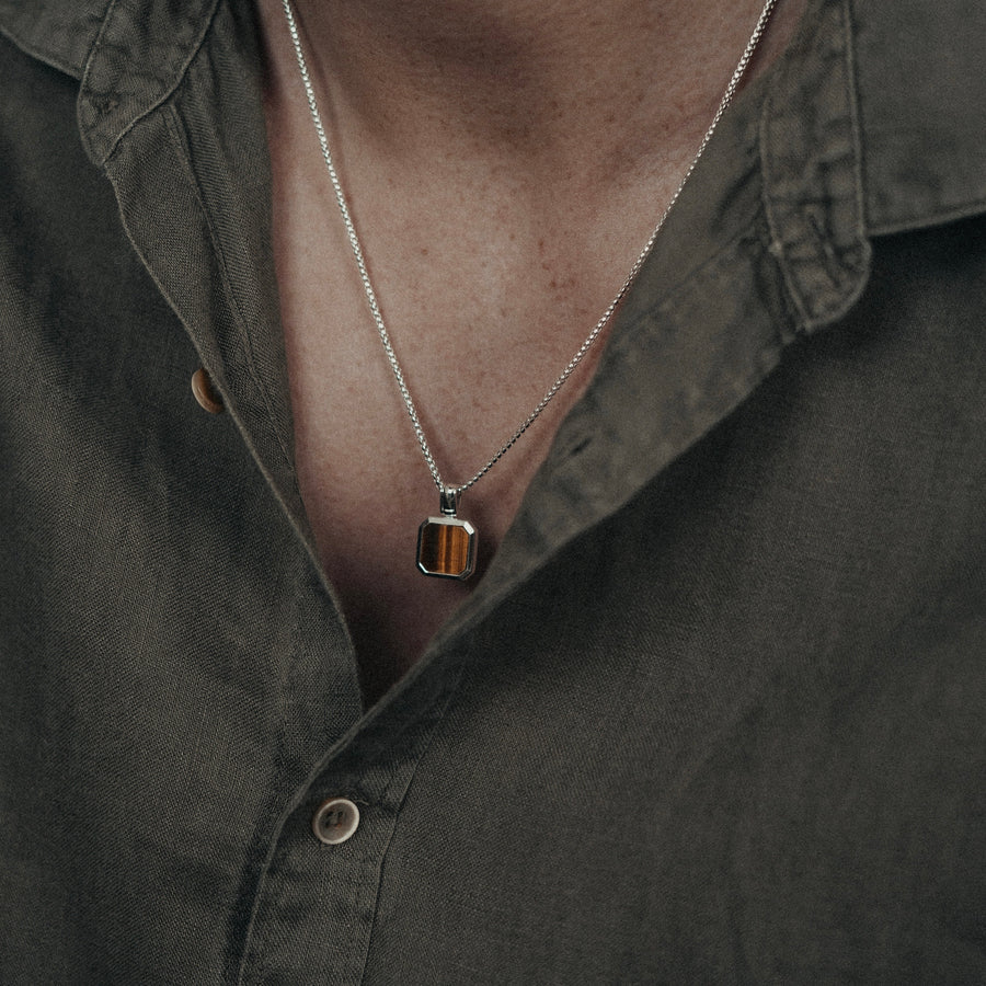 Tiger Eye Octagon Necklace