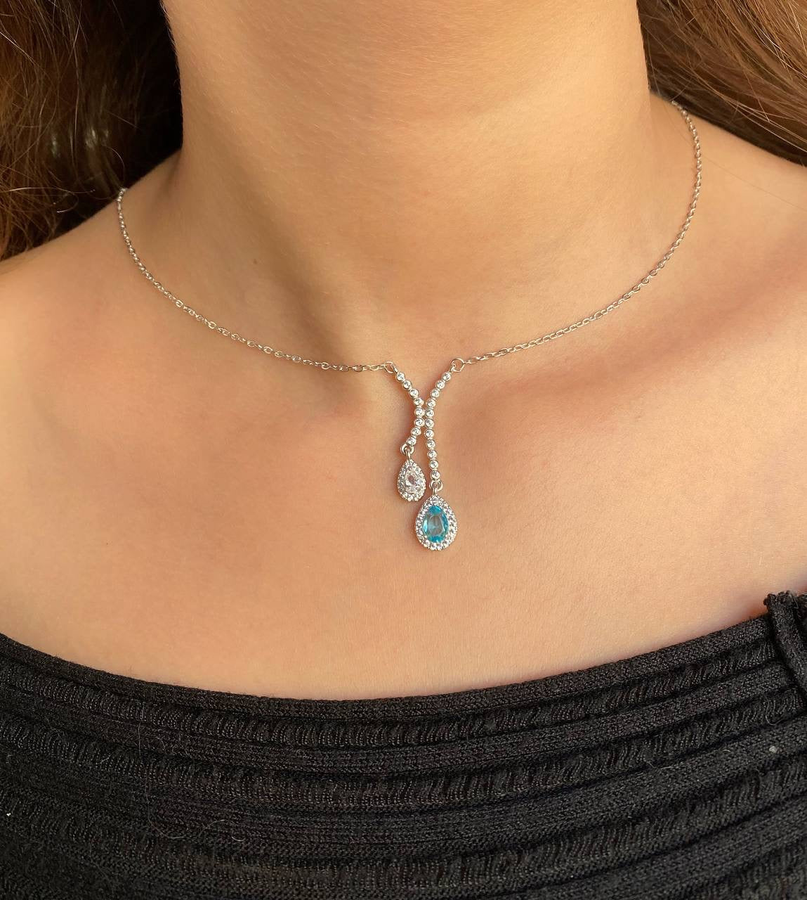 Aquamarine Drop Necklace