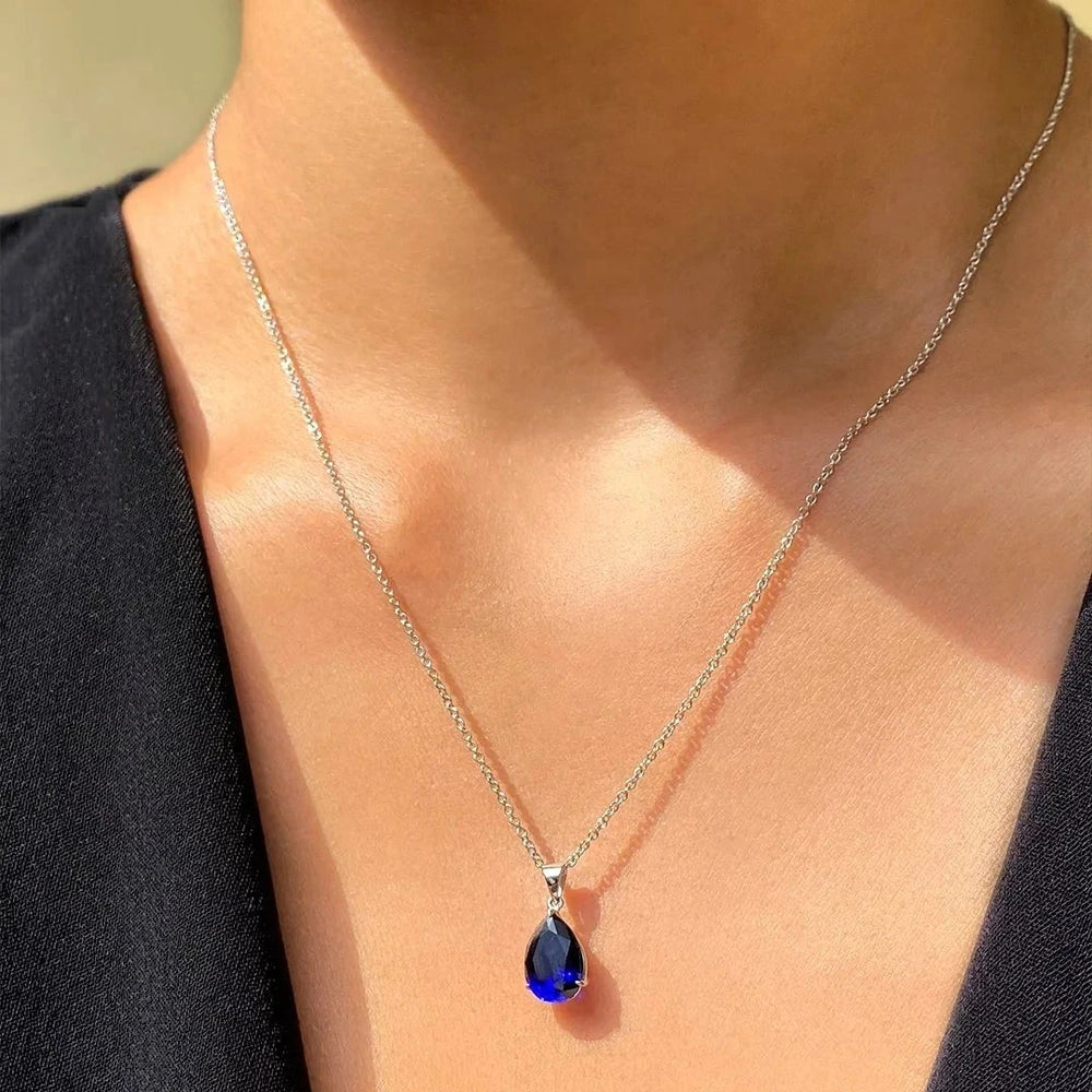 Sapphire Necklace Silver