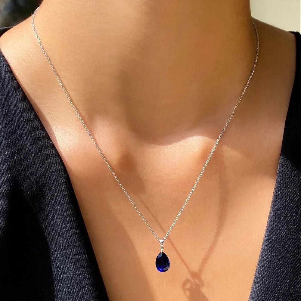 Sapphire Necklace Silver
