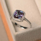 Alexandrite Cushion Cut Halo