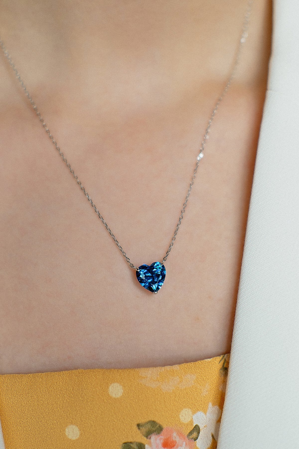 I adore you Blue Sapphire Necklace