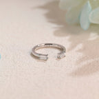 Baguette Cut Moissanite Wedding Band Open Ring